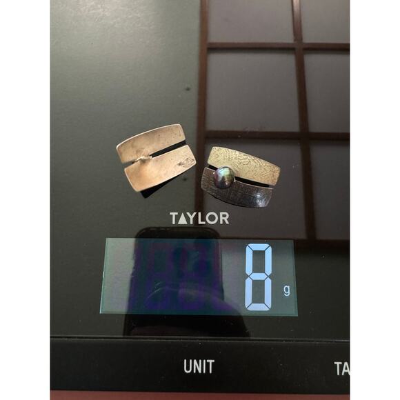 Lynda Fullerton & Bahr Sterling Silver Pearl Pierced Earrings Statement Asian - Picture 9 of 9